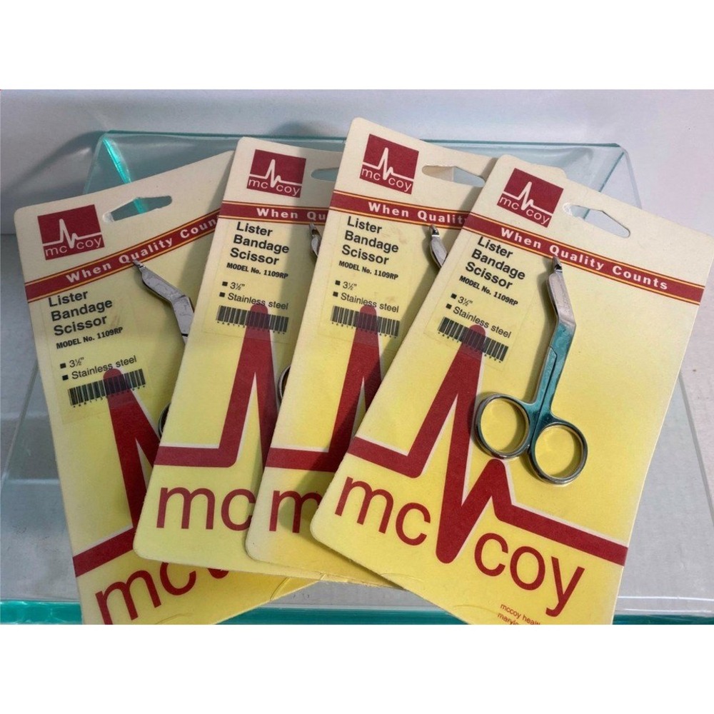 McCoy Lister Bandage Scissors 3.5 Inch Stainless Steel Model 1109RP 4 Pack